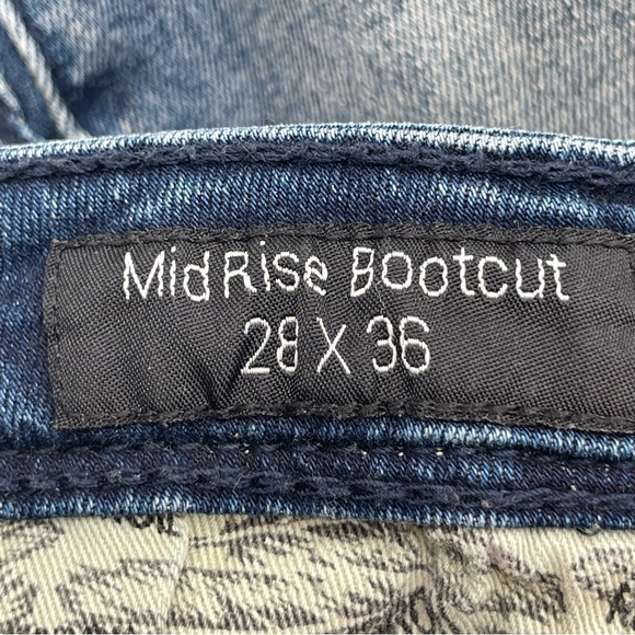 Rock & Roll Cowgirl Jeans Womens Size 30x34 Bootcut Stretch Denim Braided Y2K - Picture 12 of 16